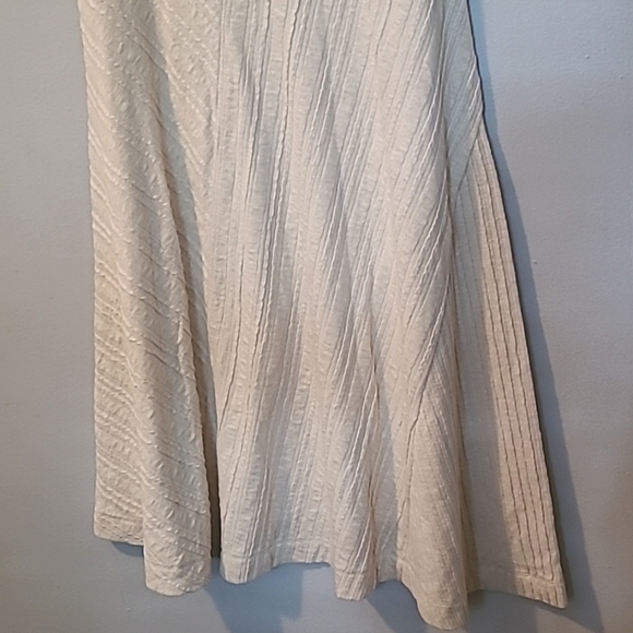 Anthropologie Sand Beige Textured A-line Sleeveless Midi Maxi Dress L Minimalist - Picture 8 of 16